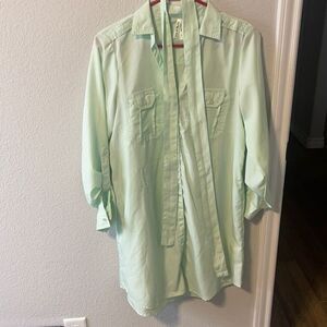 Long sleeve short mint green‎